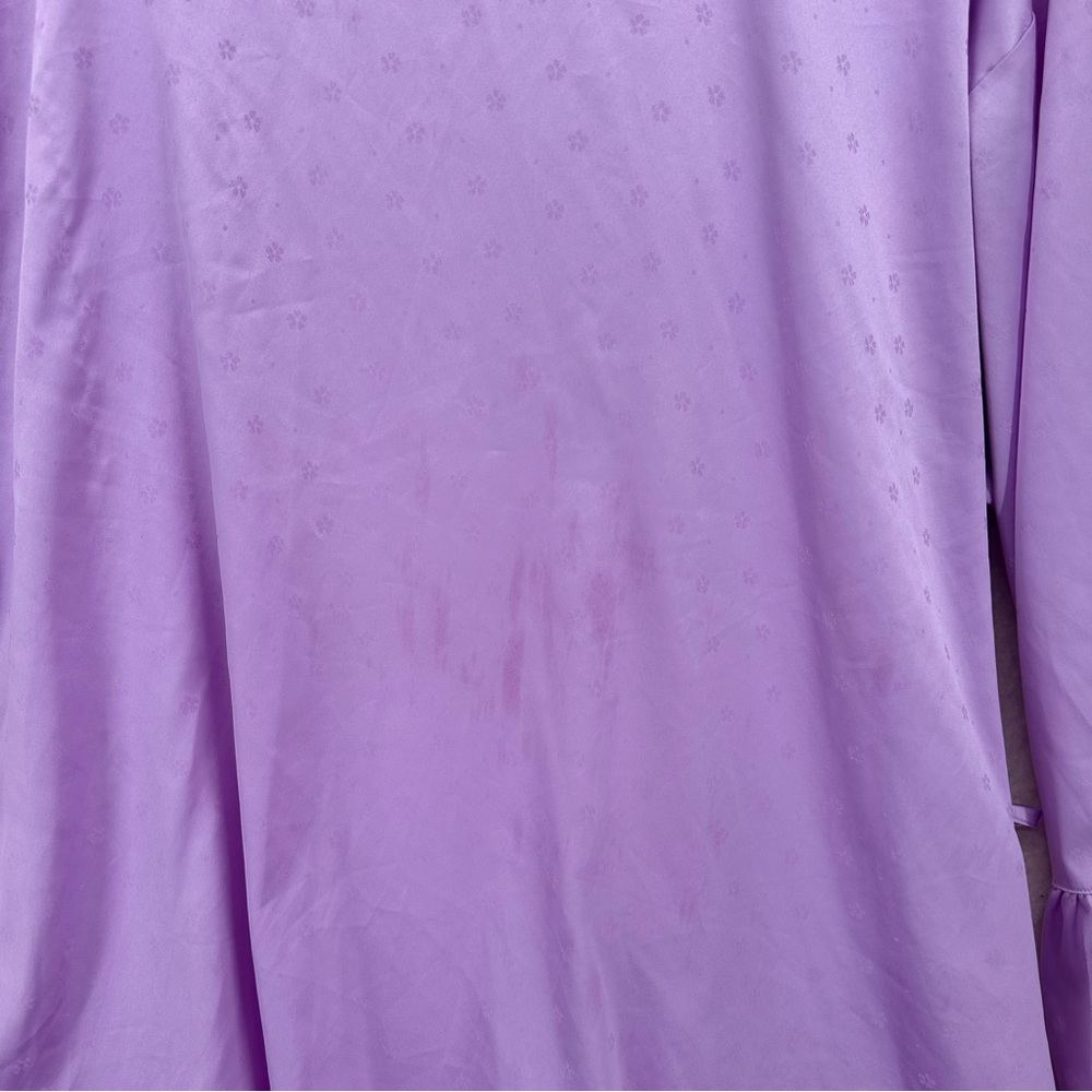 Fairy Ruffled Y2K International Concepts Intimates Lavender Satin Robe - Picture 6 of 7